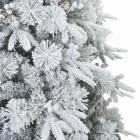 Produktbild för Plast Hingad Julgran med 300 LED-lampor Vit 240 cm PE och PVC
