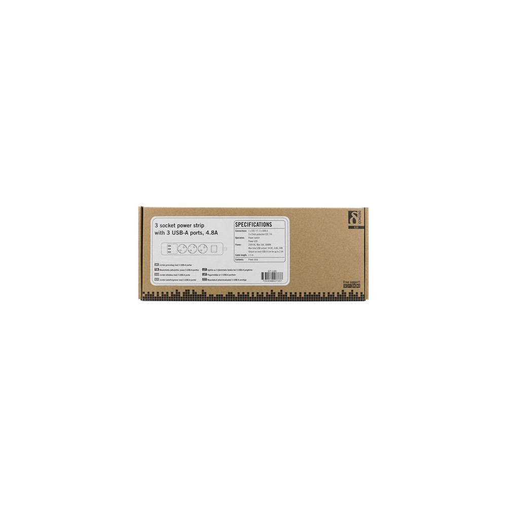 Produktbild för DELTACO GT-189 - effektband - 3680 Watt