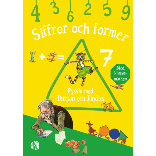 OPAL Pyssla med Pettson och Findus : siffror och former med klistermärken (häftad)