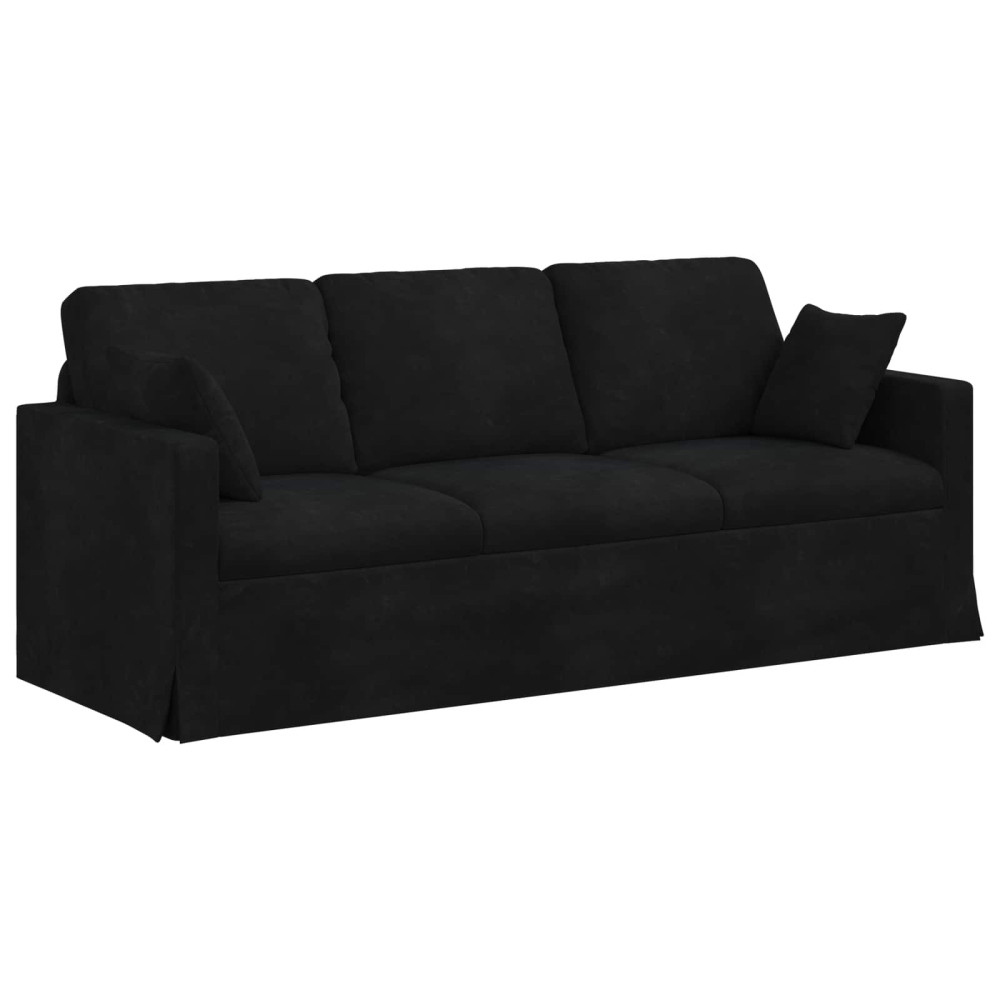 Produktbild för Soffa Svart 198 x 78 x 80 cm Sammet
