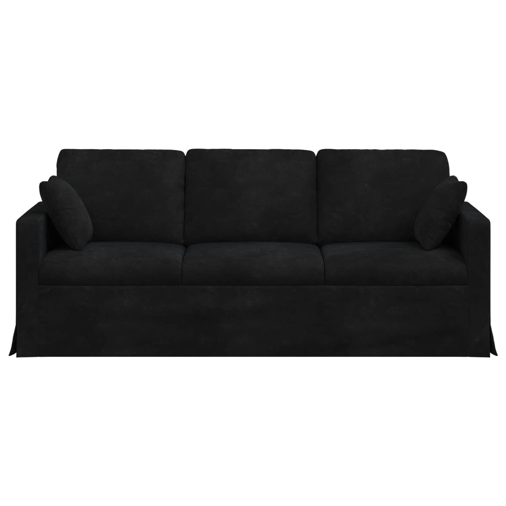 Produktbild för Soffa Svart 198 x 78 x 80 cm Sammet