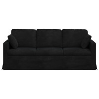 Produktbild för Soffa Svart 198 x 78 x 80 cm Sammet