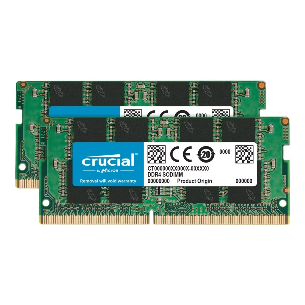 Produktbild för Crucial - DDR4 - sats - 16 GB: 2 x 8 GB - SO DIMM 260-pin - 3200 MHz / PC4-25600 - ej buffrad