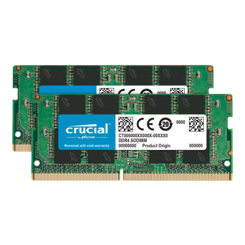 Crucial - DDR4 - sats - 16 GB: 2 x 8 GB - SO DIMM 260-pin - 3200 MHz / PC4-25600 - ej buffrad - Ram-Minnen