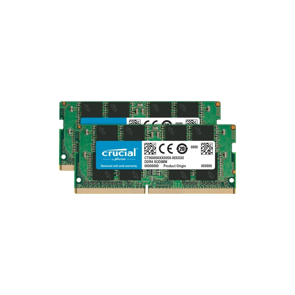 Produktbild för Crucial - DDR4 - sats - 16 GB: 2 x 8 GB - SO DIMM 260-pin - 3200 MHz / PC4-25600 - ej buffrad