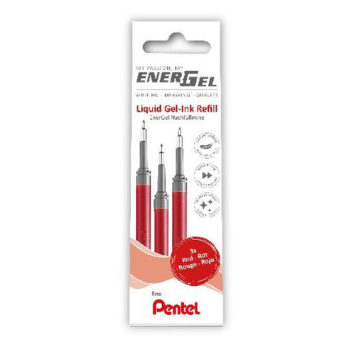 Pentel Refill PENTEL EnerGel needle röd 3/fp