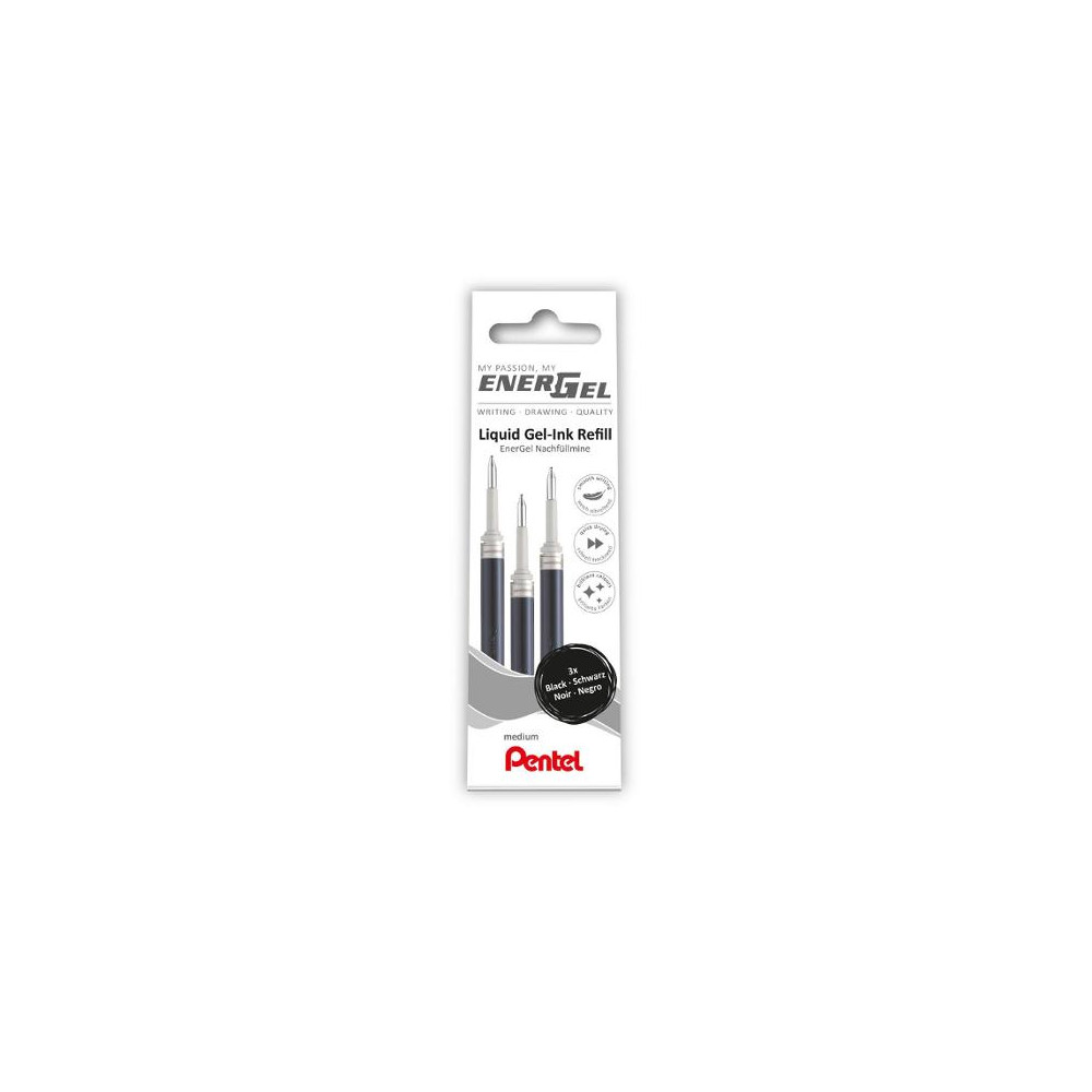 Produktbild för Refill PENTEL EnerGel LR7 0,7 svart 3/fp