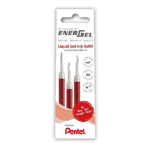 Pentel Refill PENTEL EnerGel LR7 0,7 röd 3/fp