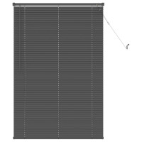 Produktbild för Persienn Silvergrå 150 x 70 cm 25 mm PVC