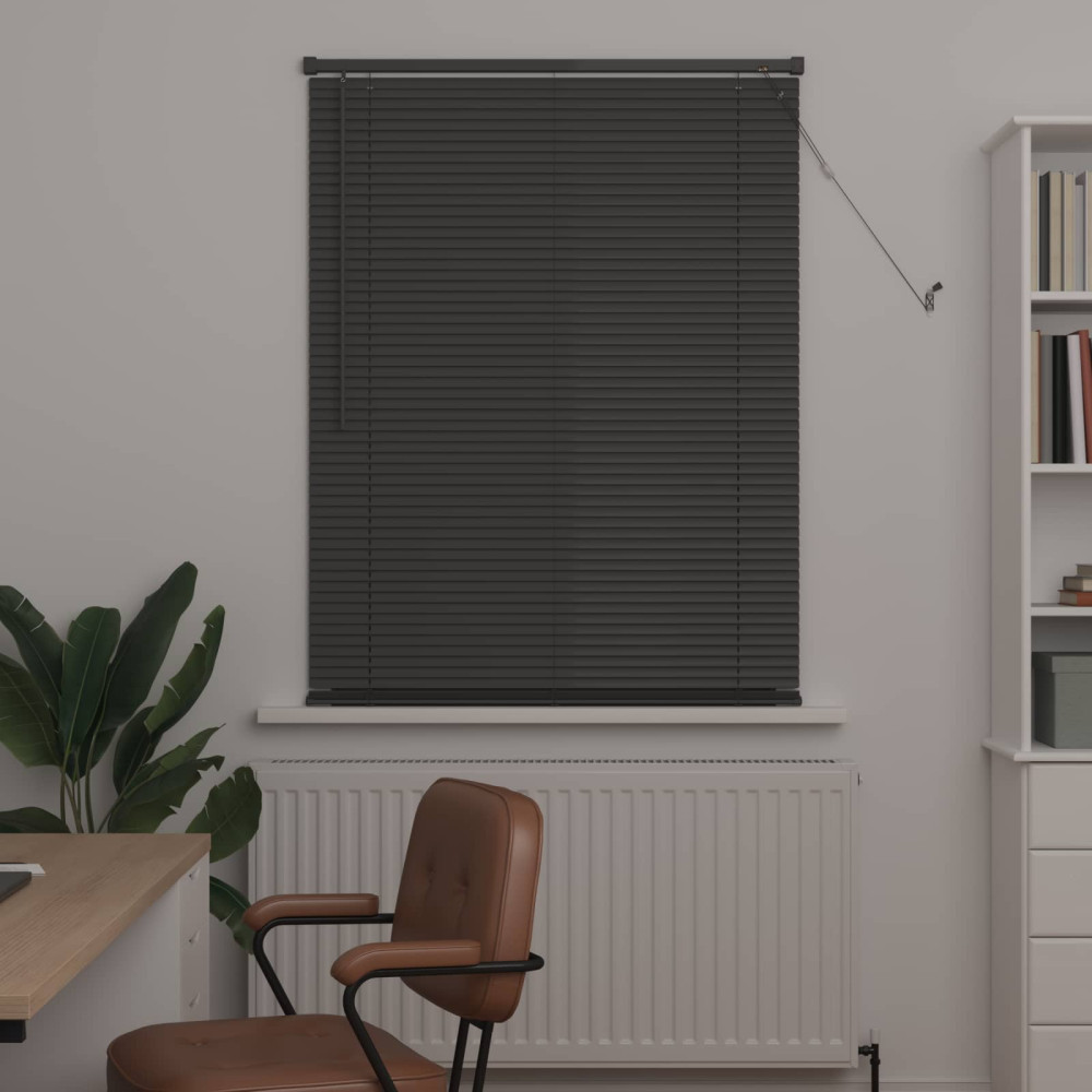 Produktbild för Persienn Silvergrå 150 x 70 cm 25 mm PVC