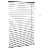 Produktbild för Persienn Silvergrå 150 x 70 cm 25 mm PVC