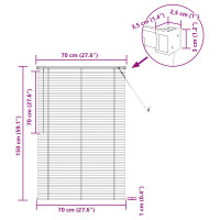Produktbild för Persienn Silvergrå 150 x 70 cm 25 mm PVC