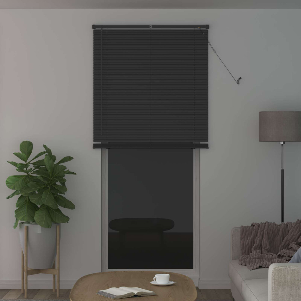 Produktbild för Persienn Silvergrå 213 x 80 cm 25 mm PVC