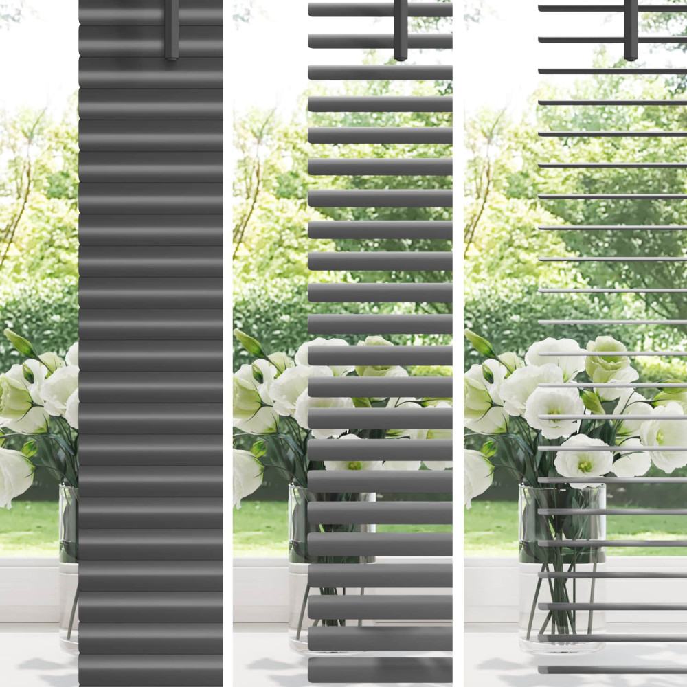 Produktbild för Persienn Silvergrå 213 x 80 cm 25 mm PVC
