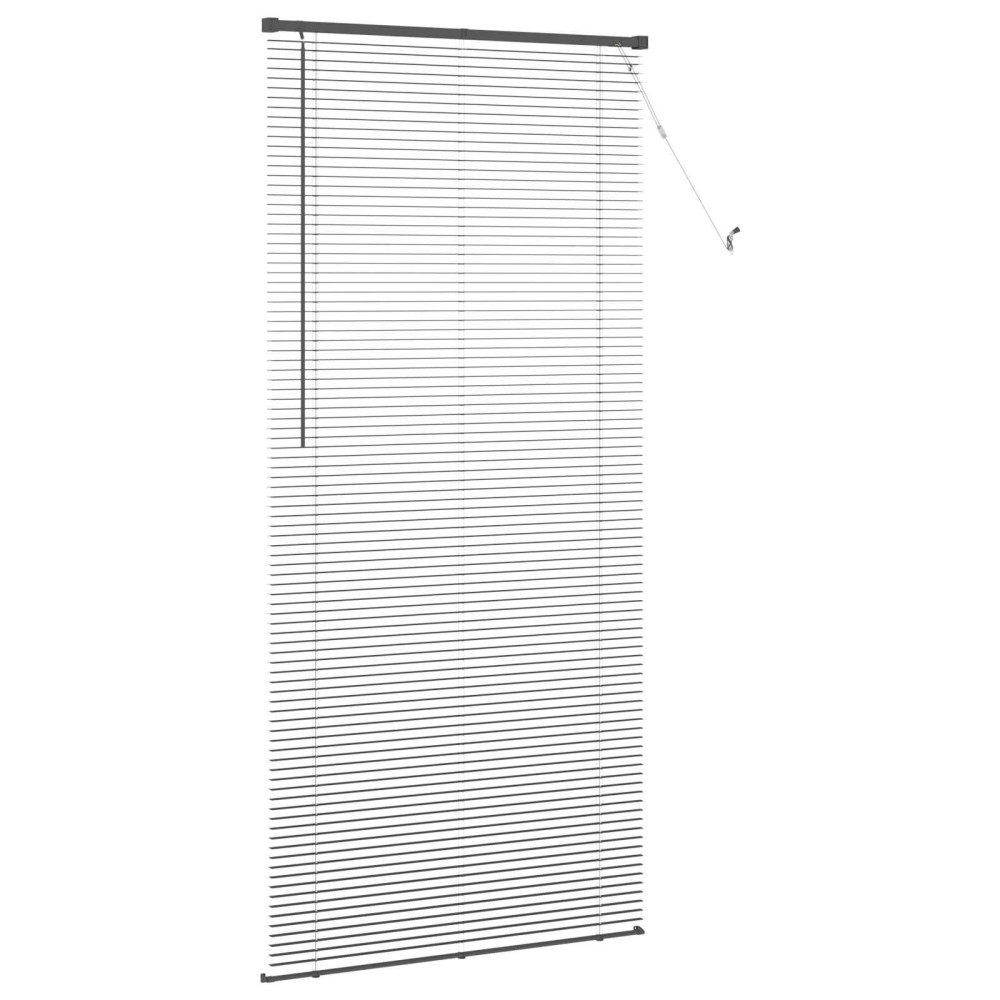 Produktbild för Persienn Silvergrå 213 x 80 cm 25 mm PVC