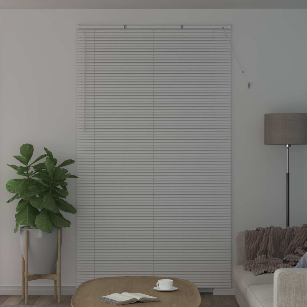 Produktbild för Persienn Vit 213 x 160 cm 25 mm PVC