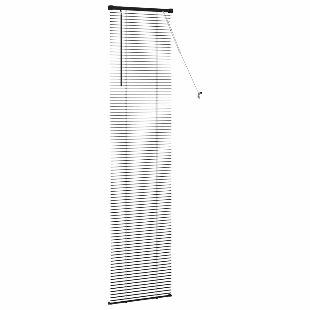 Produktbild för Persienn Svart 213 x 50 cm 25 mm PVC