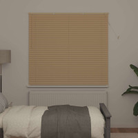 Produktbild för Persienn Ljusbrun med Mönster 150 x 160 cm 25 mm PVC
