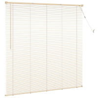 Produktbild för Persienn Ljusbrun med Mönster 150 x 160 cm 25 mm PVC