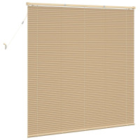 Produktbild för Persienn Ljusbrun med Mönster 150 x 160 cm 25 mm PVC