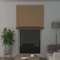 Produktbild för Persienn Ljusbrun med Mönster 213 x 120 cm 25 mm PVC