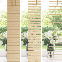 Produktbild för Persienn Ljusbrun med Mönster 213 x 120 cm 25 mm PVC