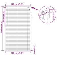 Produktbild för Persienn Ljusbrun med Mönster 213 x 120 cm 25 mm PVC
