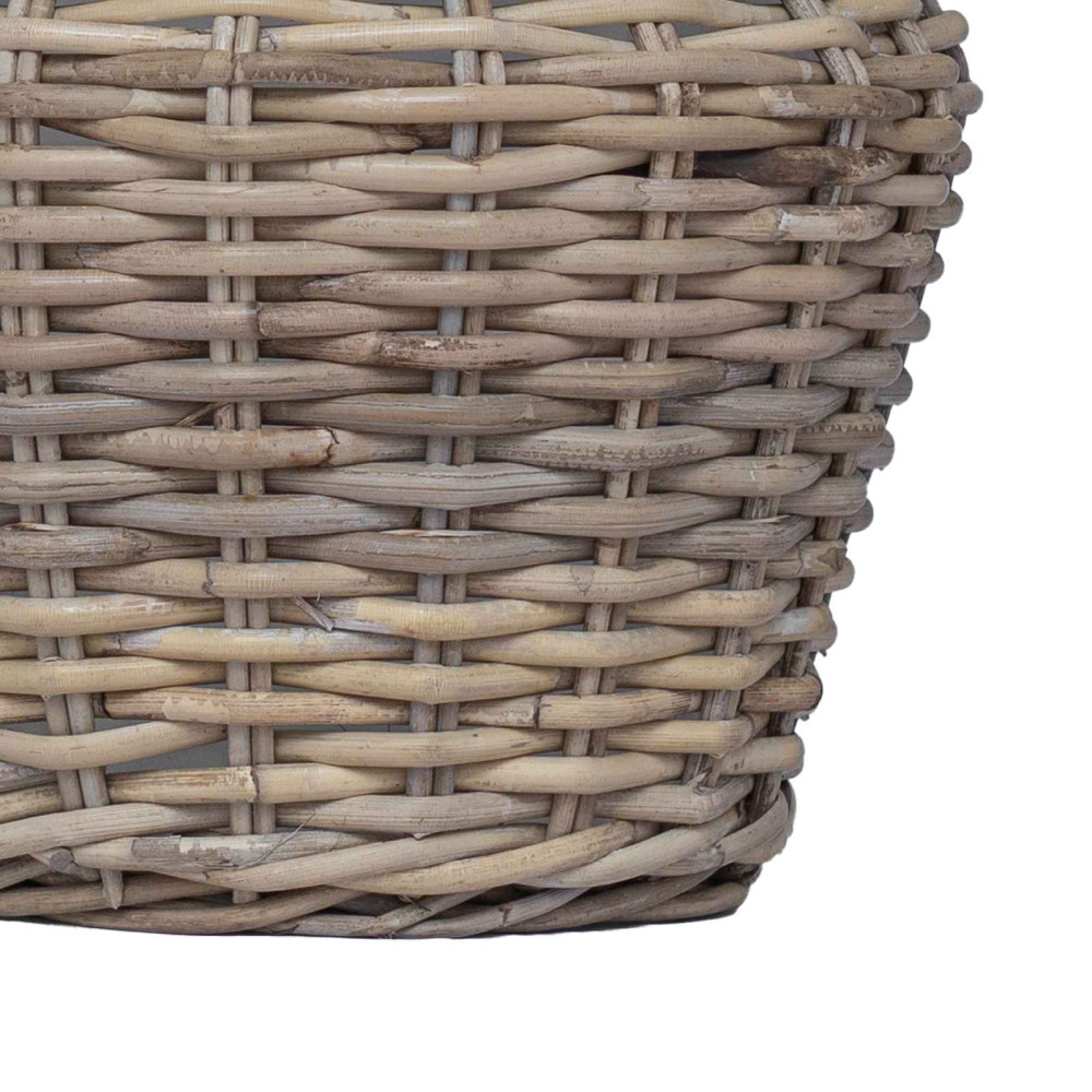 Produktbild för Planteringskorg med lagring 2 st Naturlig grå Lacak Rattan