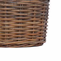 Produktbild för Planteringskorg med lagring 2 st Naturlig Brun Kubu Rattan