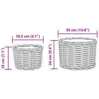 Produktbild för Planteringskorg med lagring 2 st Naturlig Brun Kubu Rattan