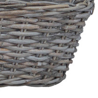Produktbild för Planteringskorg med lagring 2 st Naturlig grå Kubu Rattan