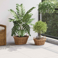Produktbild för Planteringskorg med lagring 2 st Naturlig Brun Lacak Rattan