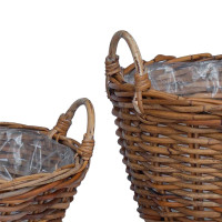 Produktbild för Planteringskorg med lagring 2 st Naturlig Brun Lacak Rattan