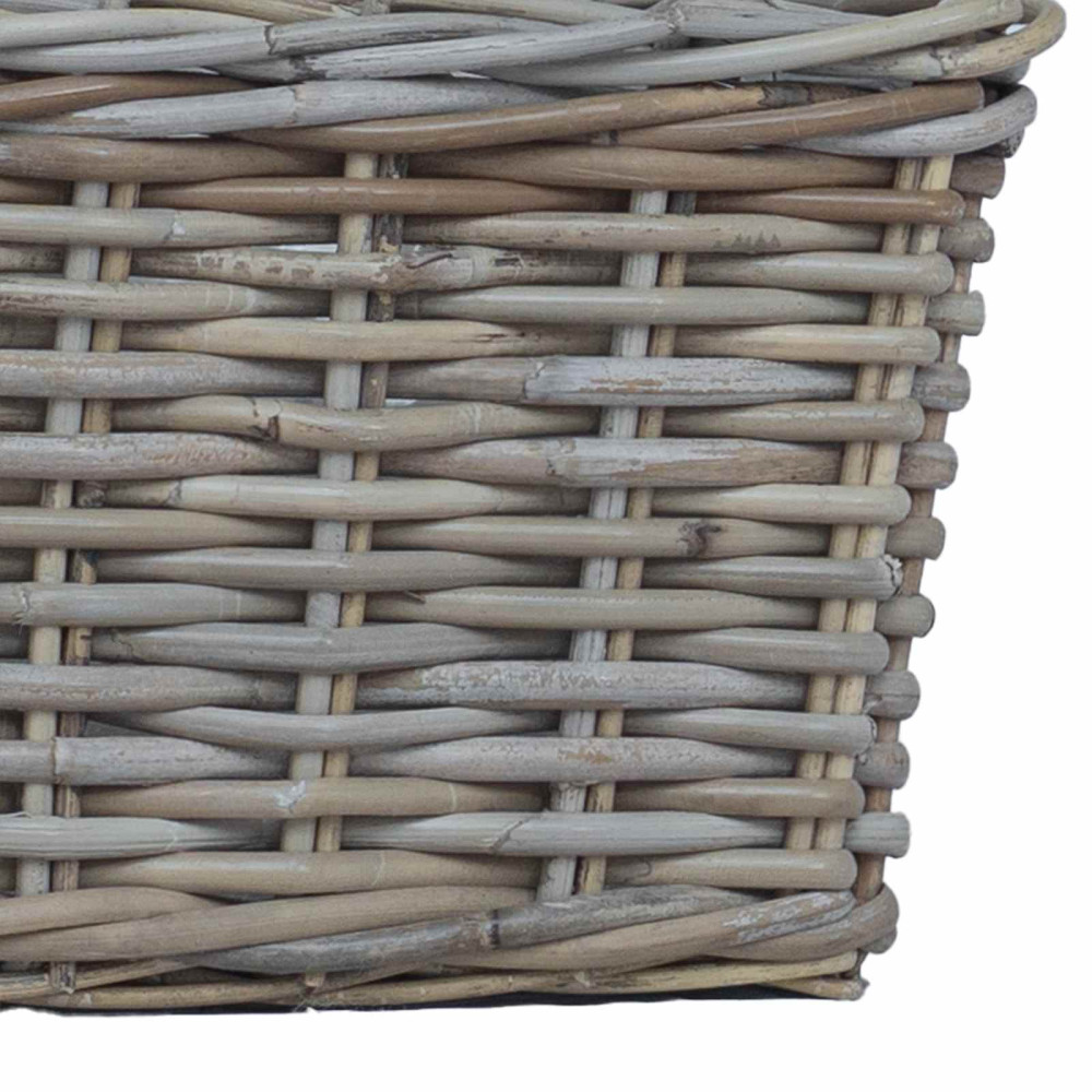 Produktbild för Planteringskorg med lagring 3 st Naturlig grå Kubu Rattan