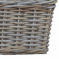 Produktbild för Planteringskorg med lagring 3 st Naturlig grå Kubu Rattan