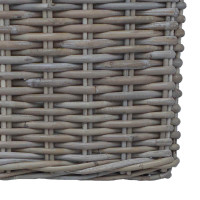 Produktbild för Planteringskorg med lagring 2 pcs Grå Lacak-rattan