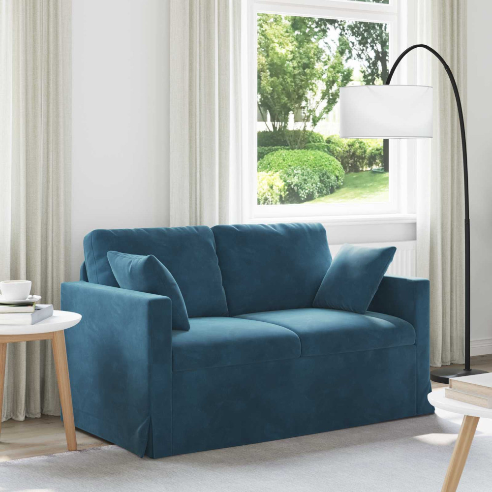 Produktbild för Soffa Blå 138 x 78 x 80 cm Sammet