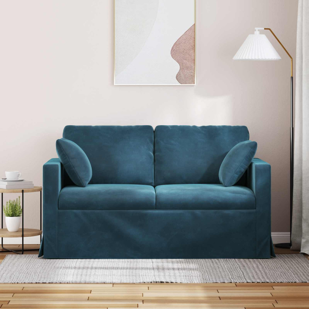 Produktbild för Soffa Blå 138 x 78 x 80 cm Sammet