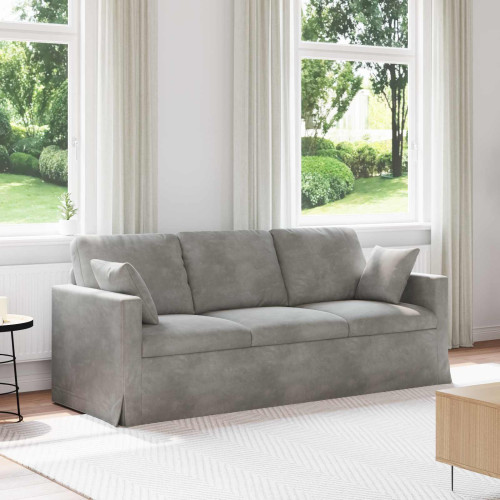 vidaXL Soffa Ljusgrå 198 x 78 x 80 cm Sammet