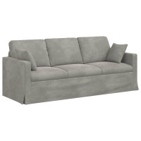 Produktbild för Soffa Ljusgrå 198 x 78 x 80 cm Sammet