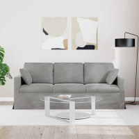 Produktbild för Soffa Ljusgrå 198 x 78 x 80 cm Sammet