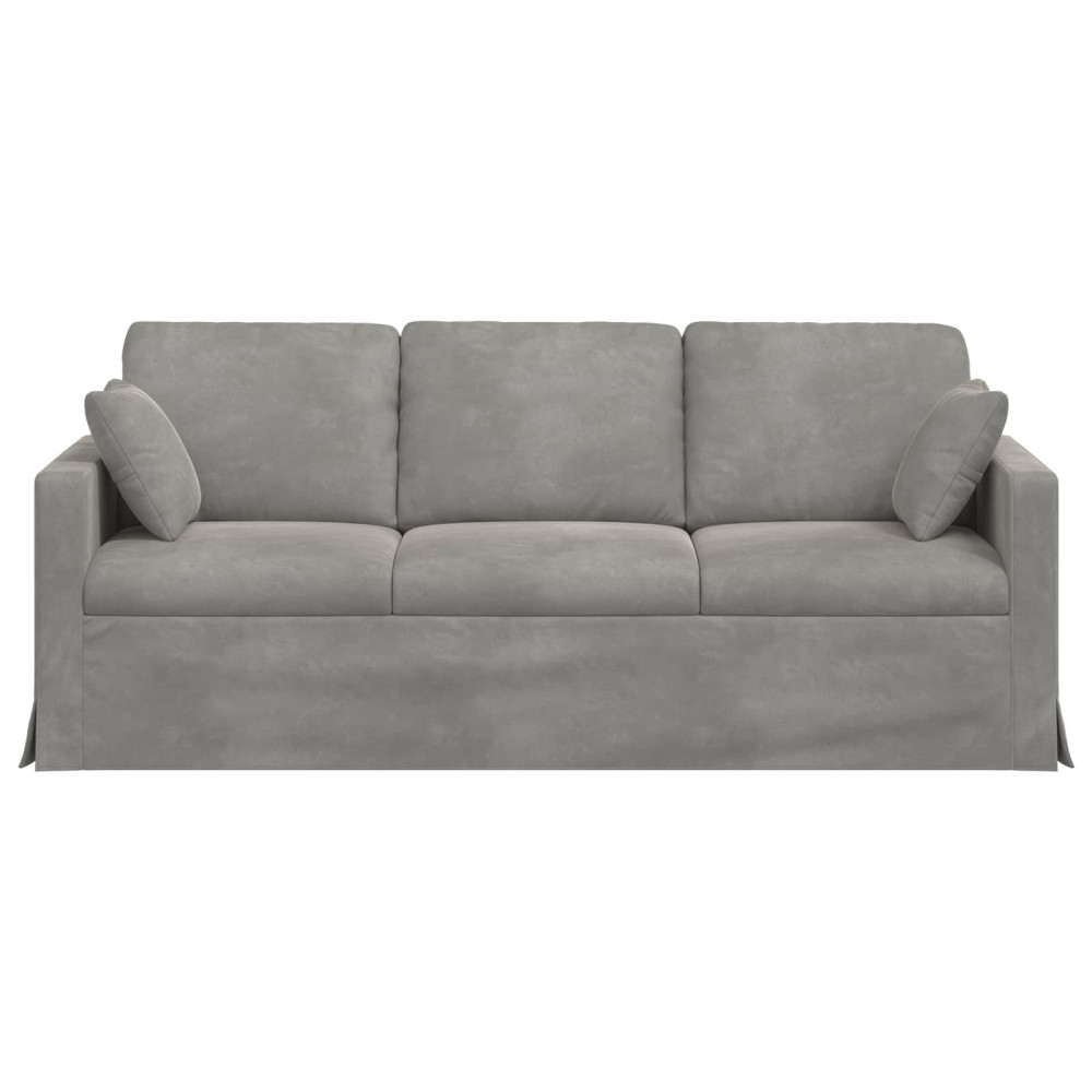 Produktbild för Soffa Ljusgrå 198 x 78 x 80 cm Sammet