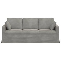 Produktbild för Soffa Ljusgrå 198 x 78 x 80 cm Sammet