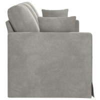 Produktbild för Soffa Ljusgrå 198 x 78 x 80 cm Sammet