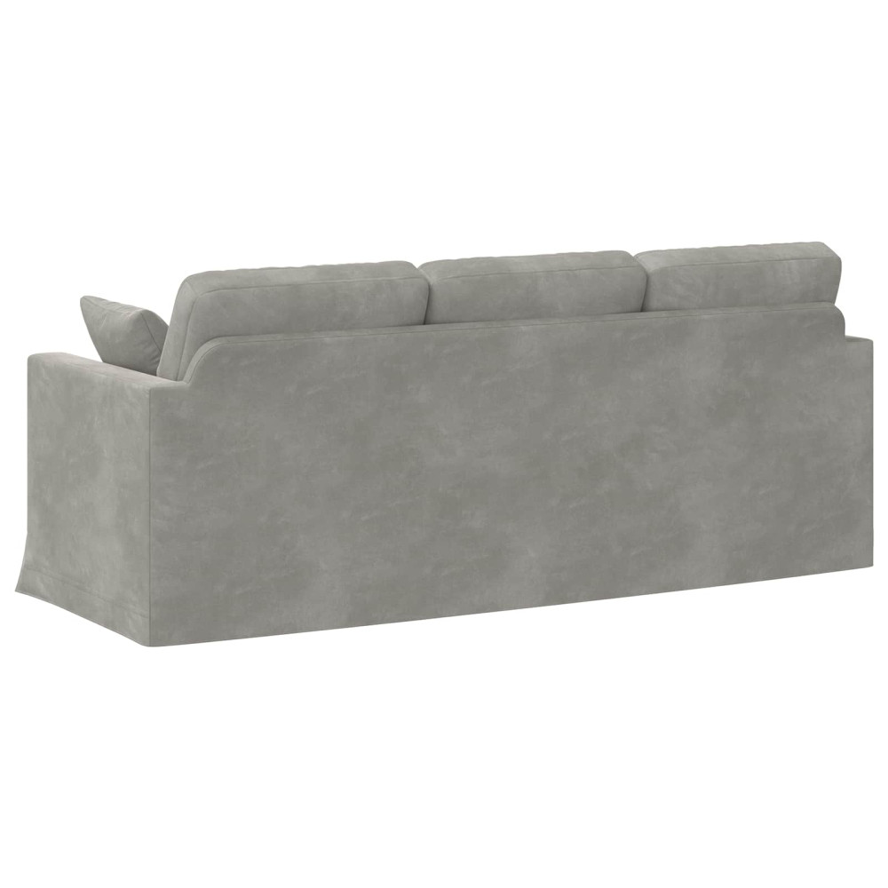 Produktbild för Soffa Ljusgrå 198 x 78 x 80 cm Sammet