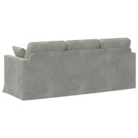 Produktbild för Soffa Ljusgrå 198 x 78 x 80 cm Sammet