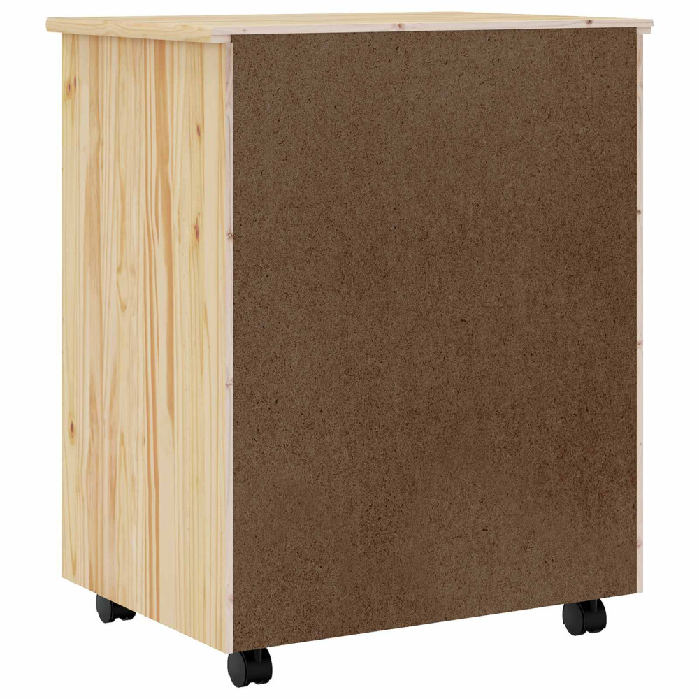 Produktbild för Rullande Skåp med Lådor MOSS Klar lack 53 x 39 x 65,5 cm