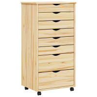 Produktbild för Rullande Skåp med Lådor MOSS Klar lack 53 x 39 x 103 cm