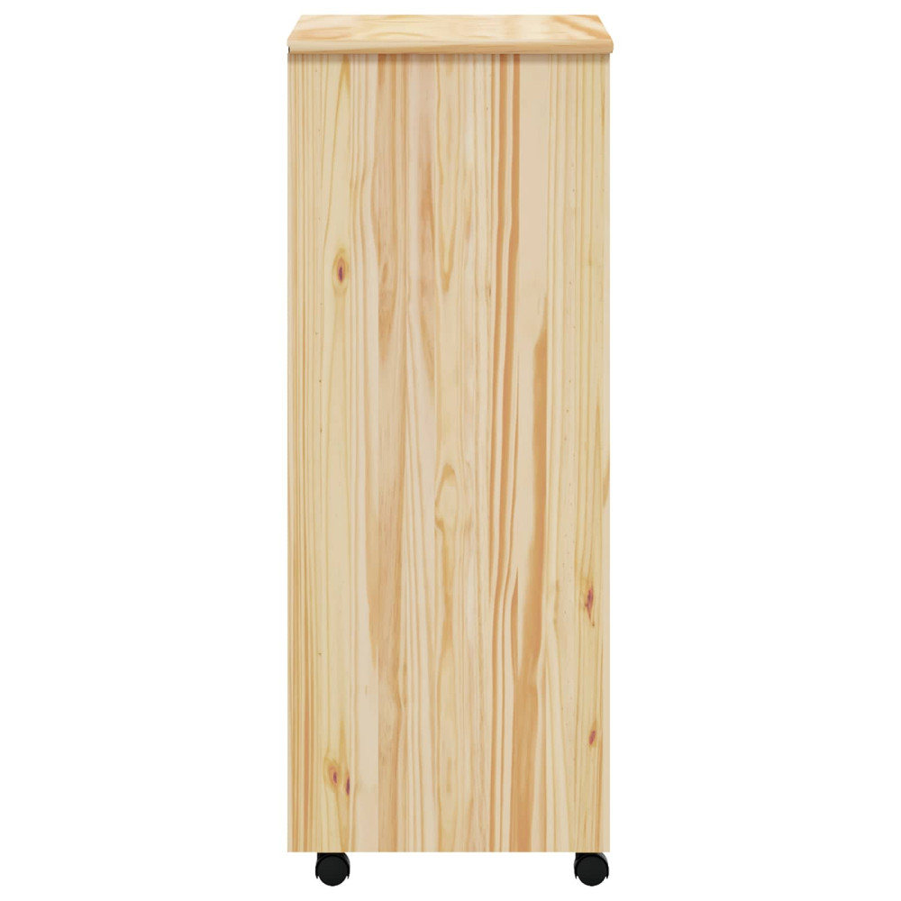 Produktbild för Rullande Skåp med Lådor MOSS Klar lack 53 x 39 x 103 cm