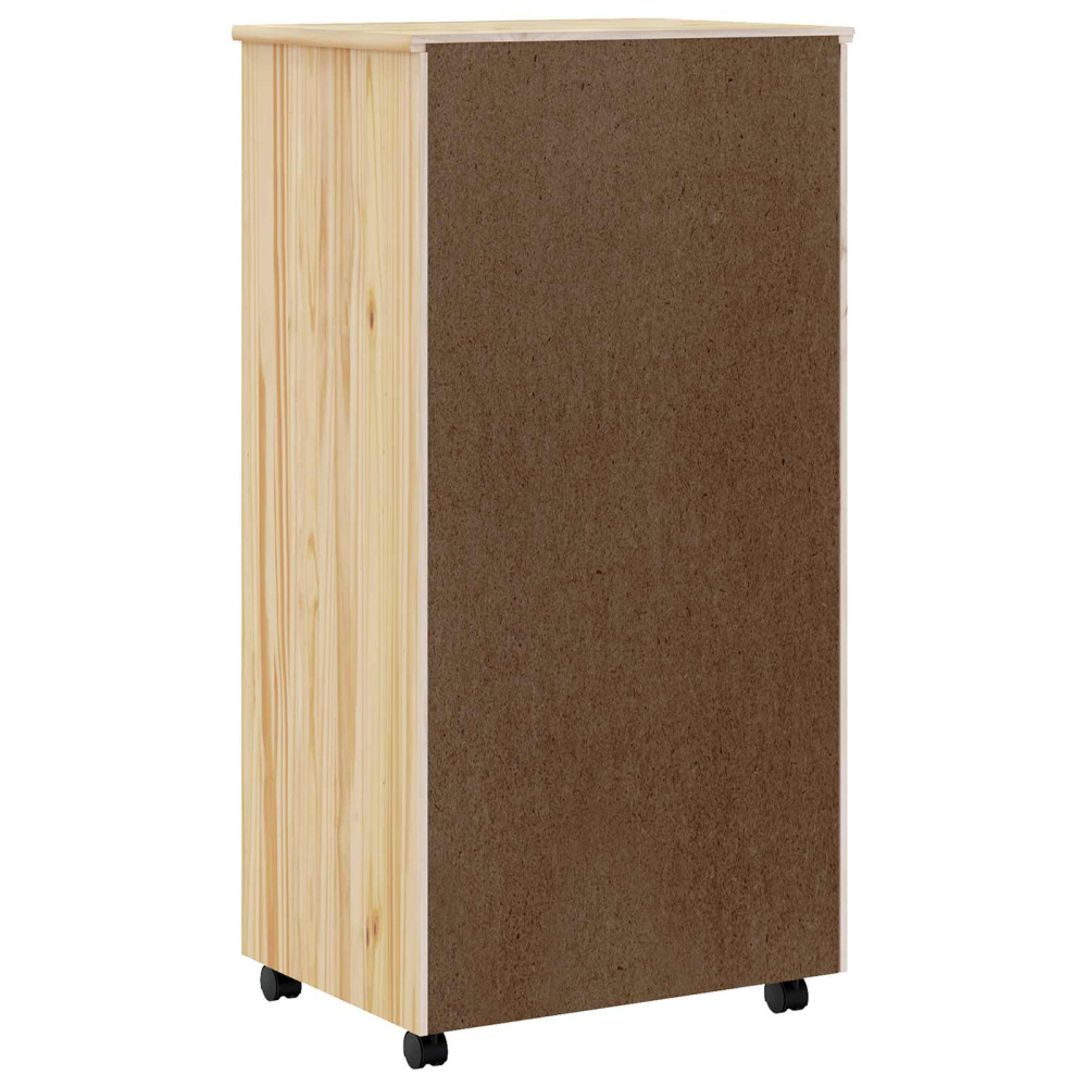 Produktbild för Rullande Skåp med Lådor MOSS Klar lack 53 x 39 x 103 cm